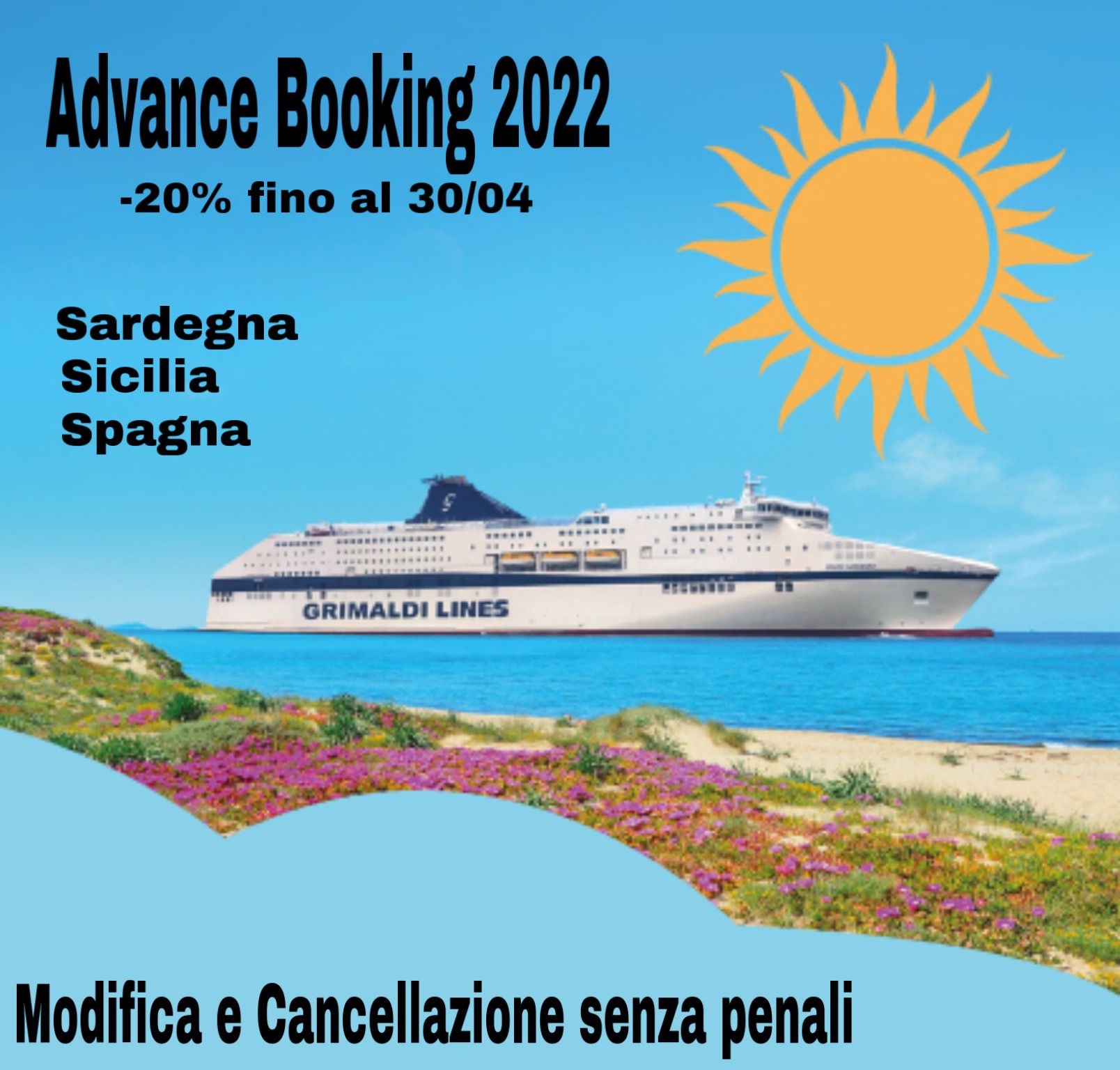 advance booking grimaldi 2022 sardegna sicilia spagna