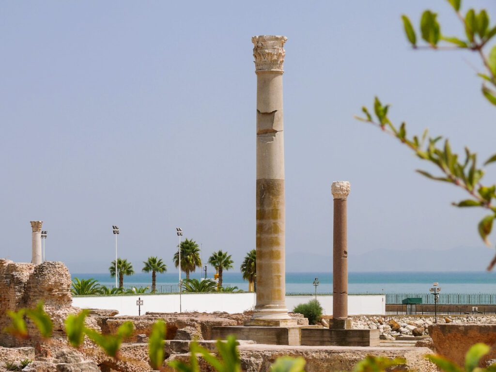 Le rovine dell'antica capitale Cartagine sulle rive del Mar Mediterraneo