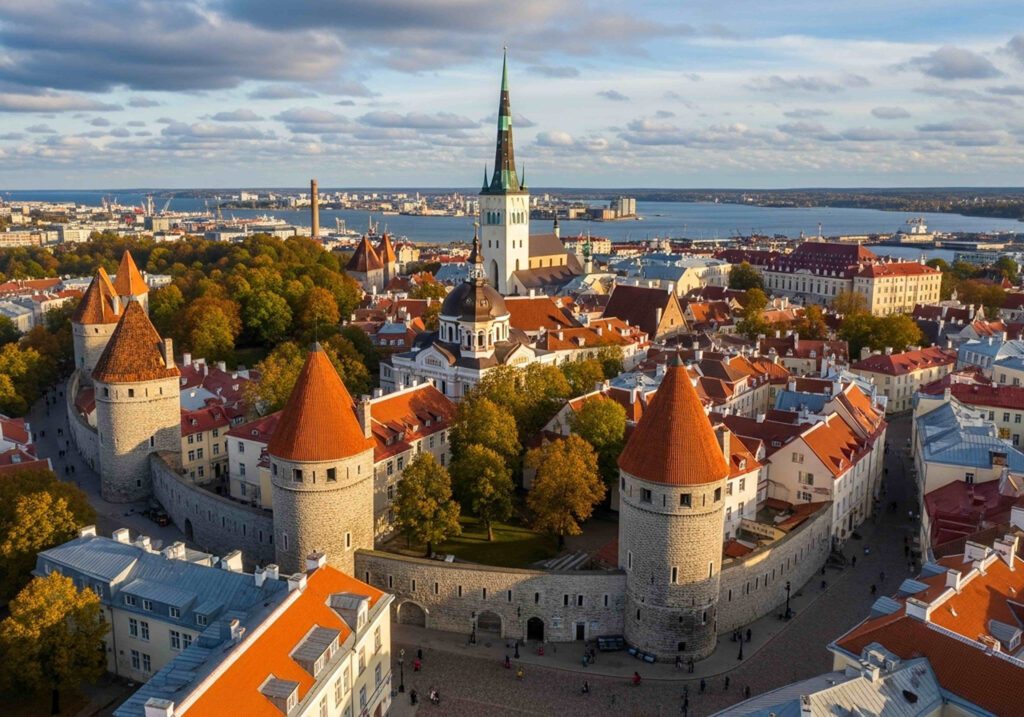 Aerial view of Tallinn's historic quarter